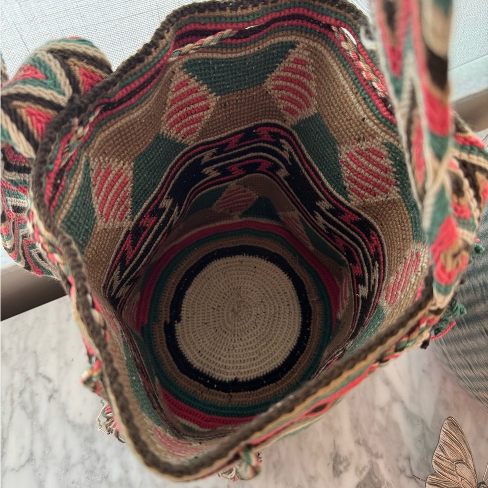 Handcrafted Geometric Patterned Bag - Multicolor - image 2